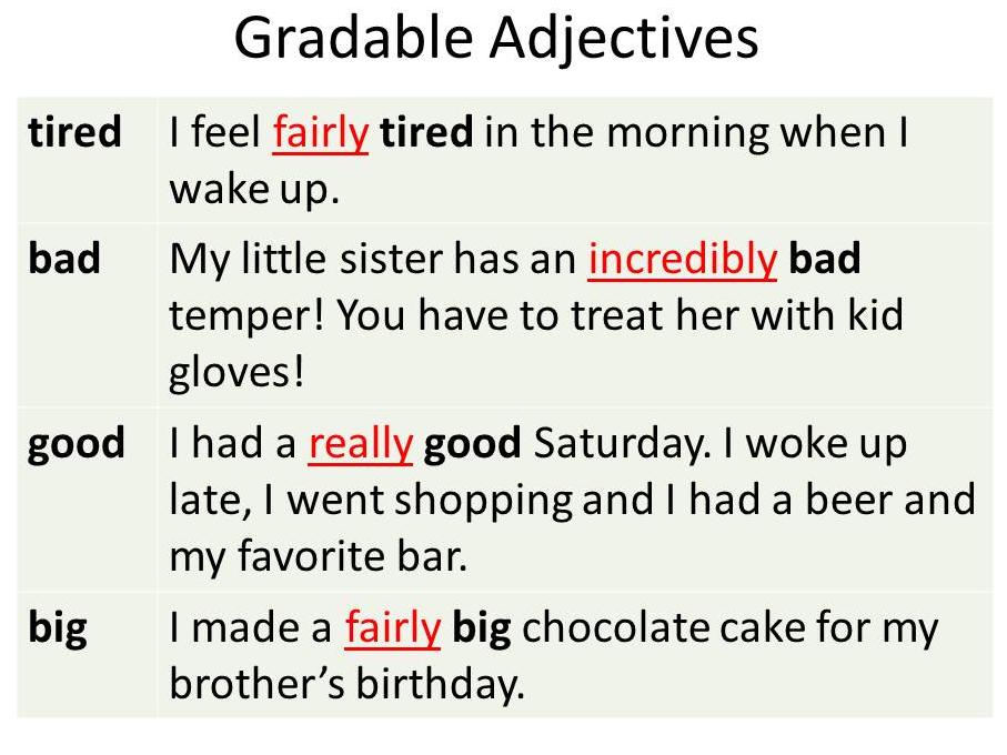 Gradable adjectives