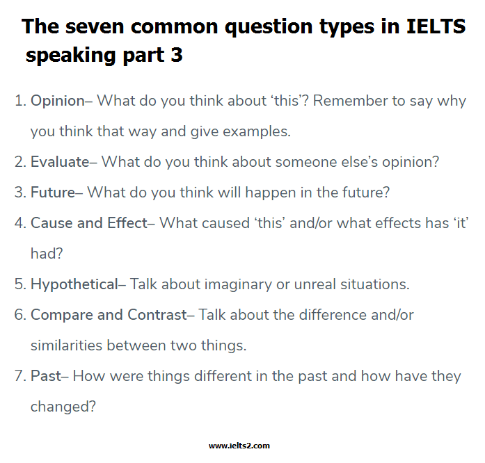 7 نوع سوال متداول در بخش سوم مصاحبه آیلتس