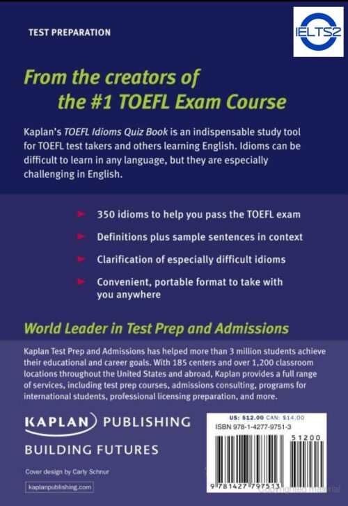 دانلود رایگان PDF کتاب Kaplan TOEFL Idioms Quiz Book