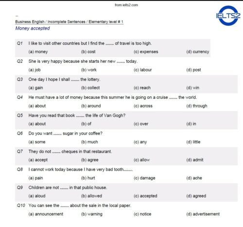 دانلود رایگان PDF کتاب تست های 4 گزینه ای اصطلاحات تجاری انگلیسی