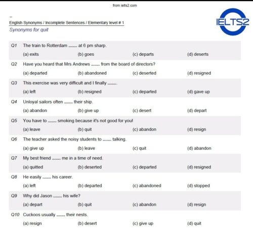 دانلود رایگان PDF کتاب تست های لغات هم معنی زبان انگلیسی