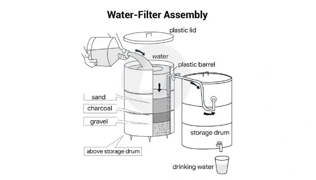 IELTS Model Process Diagram Water Filter Assembly Band Score 9